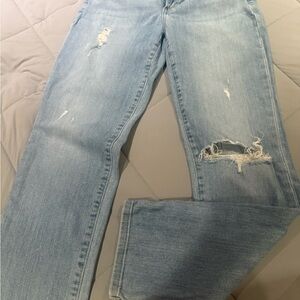 Joe's Jeans Light Blue Distressed Straight Leg Jeans